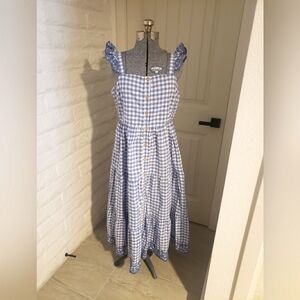 Shabby Chic Gingham Tiered Maxi Dress